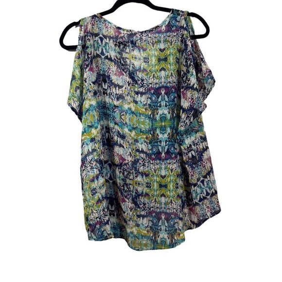 Rumors Semi Sheer Cold Shoulder Top - Picture 2 of 11